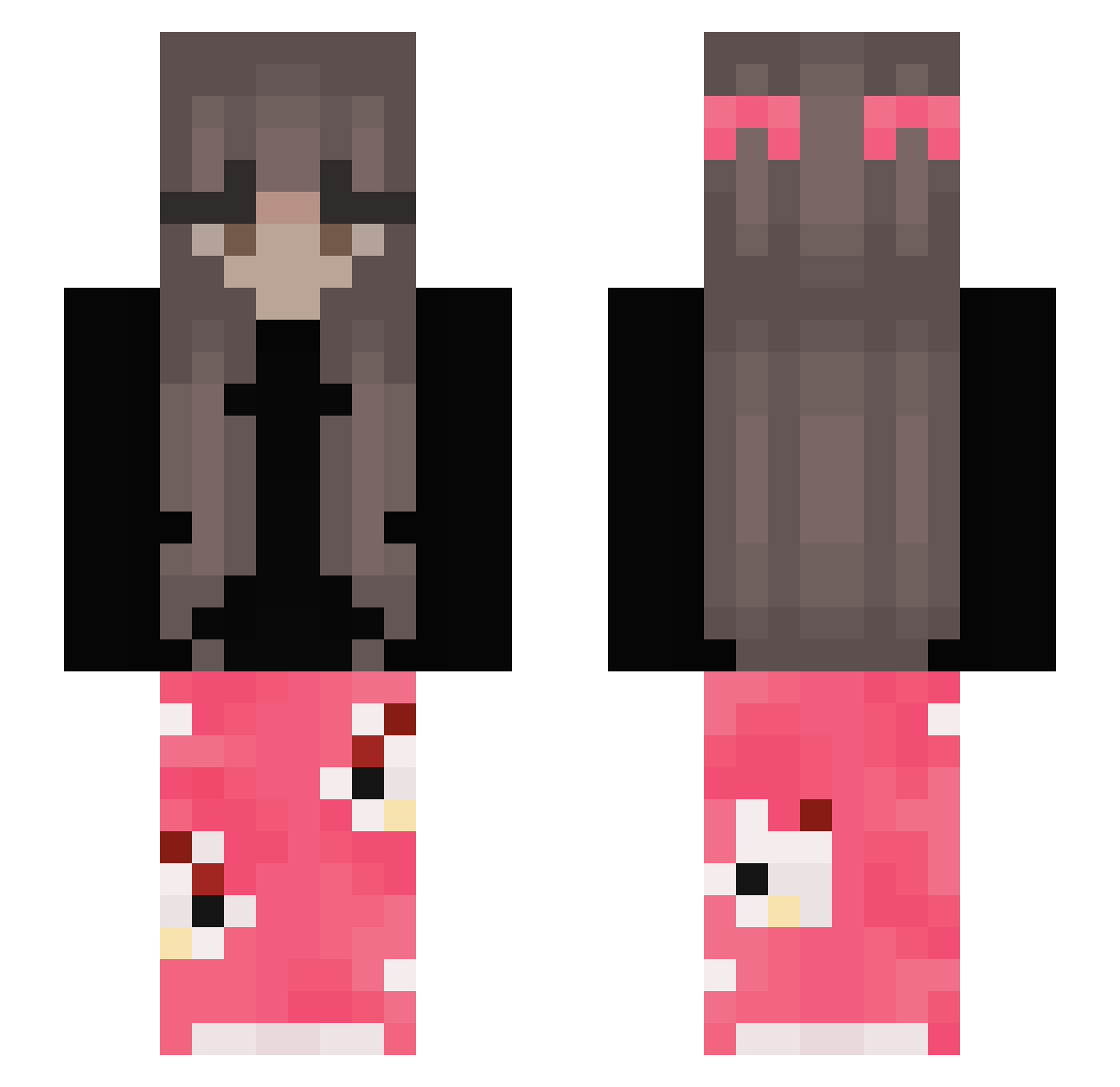 HerobrineJohnson Minecraft skin, front and back view