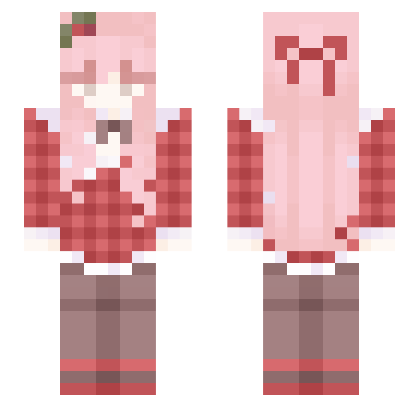 Saku0803 Minecraft skin, front and back view