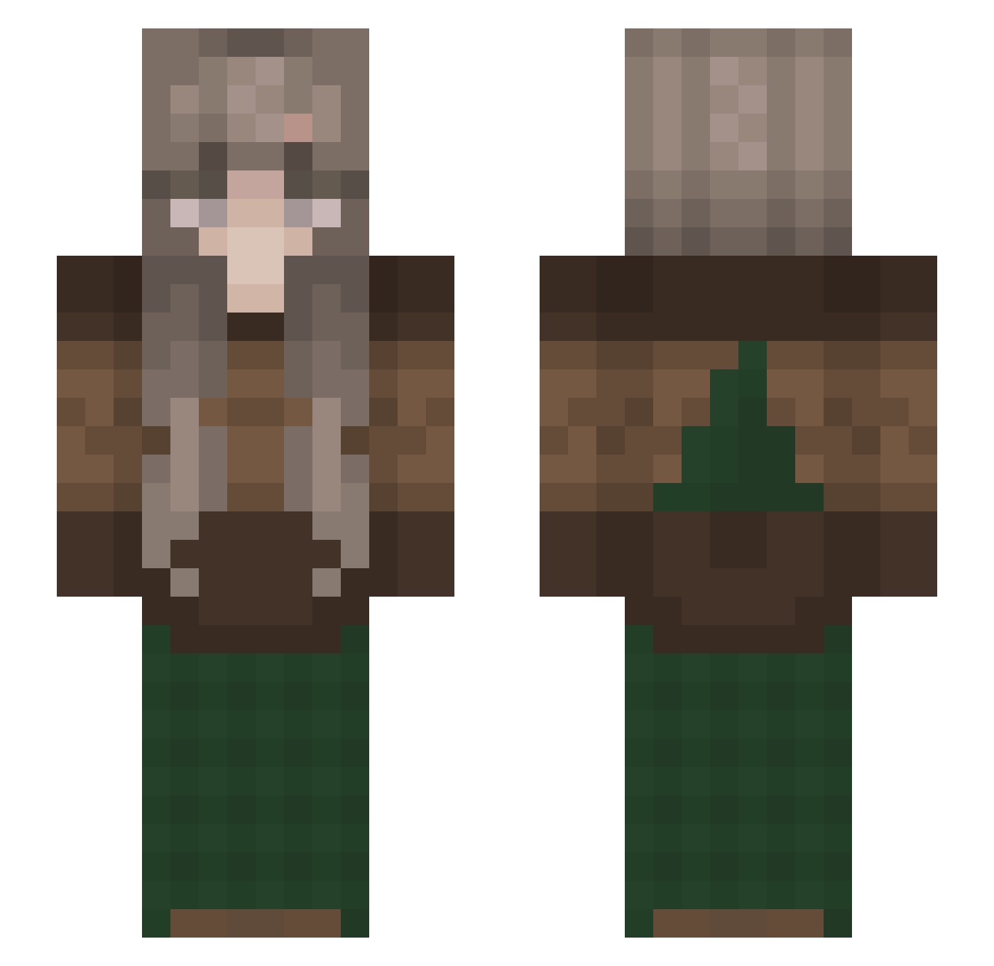 Nifreylia Minecraft skin, front and back view