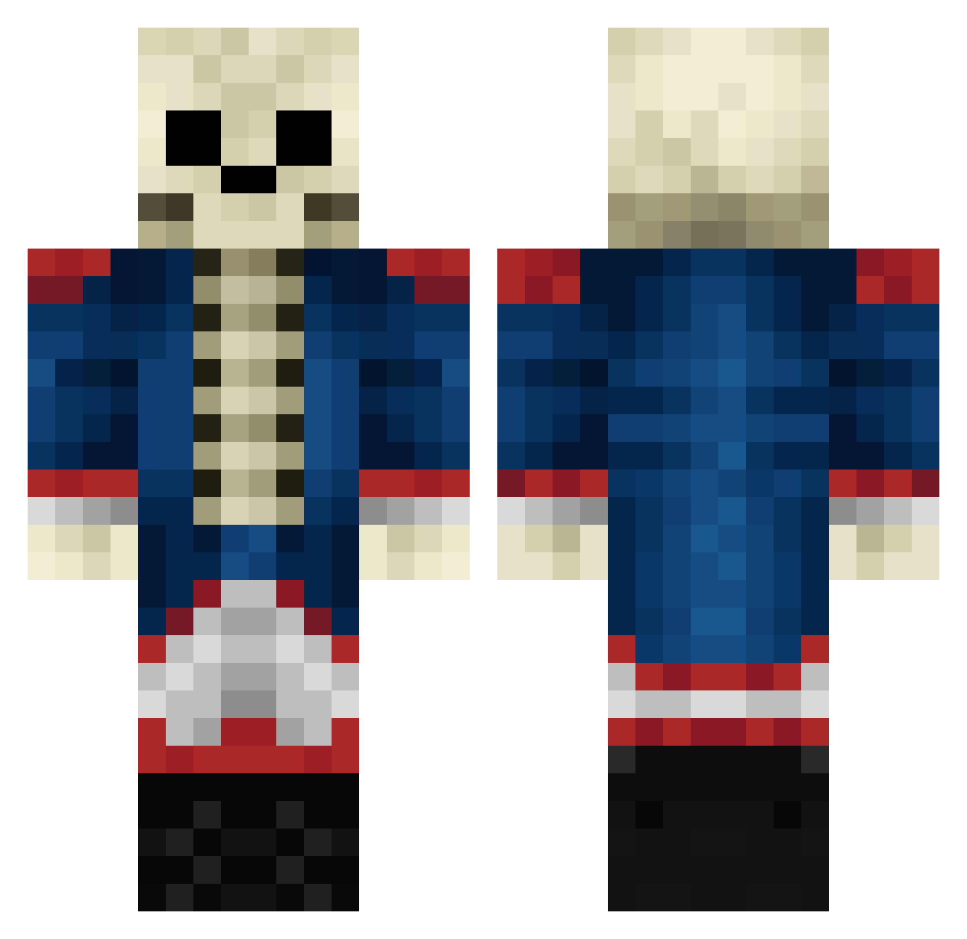 DSYE Minecraft skin, front and back view