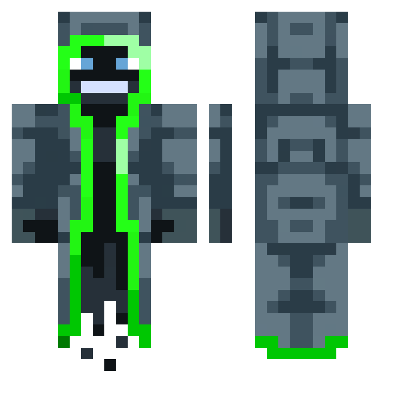 fireball9721 Minecraft skin, front and back view