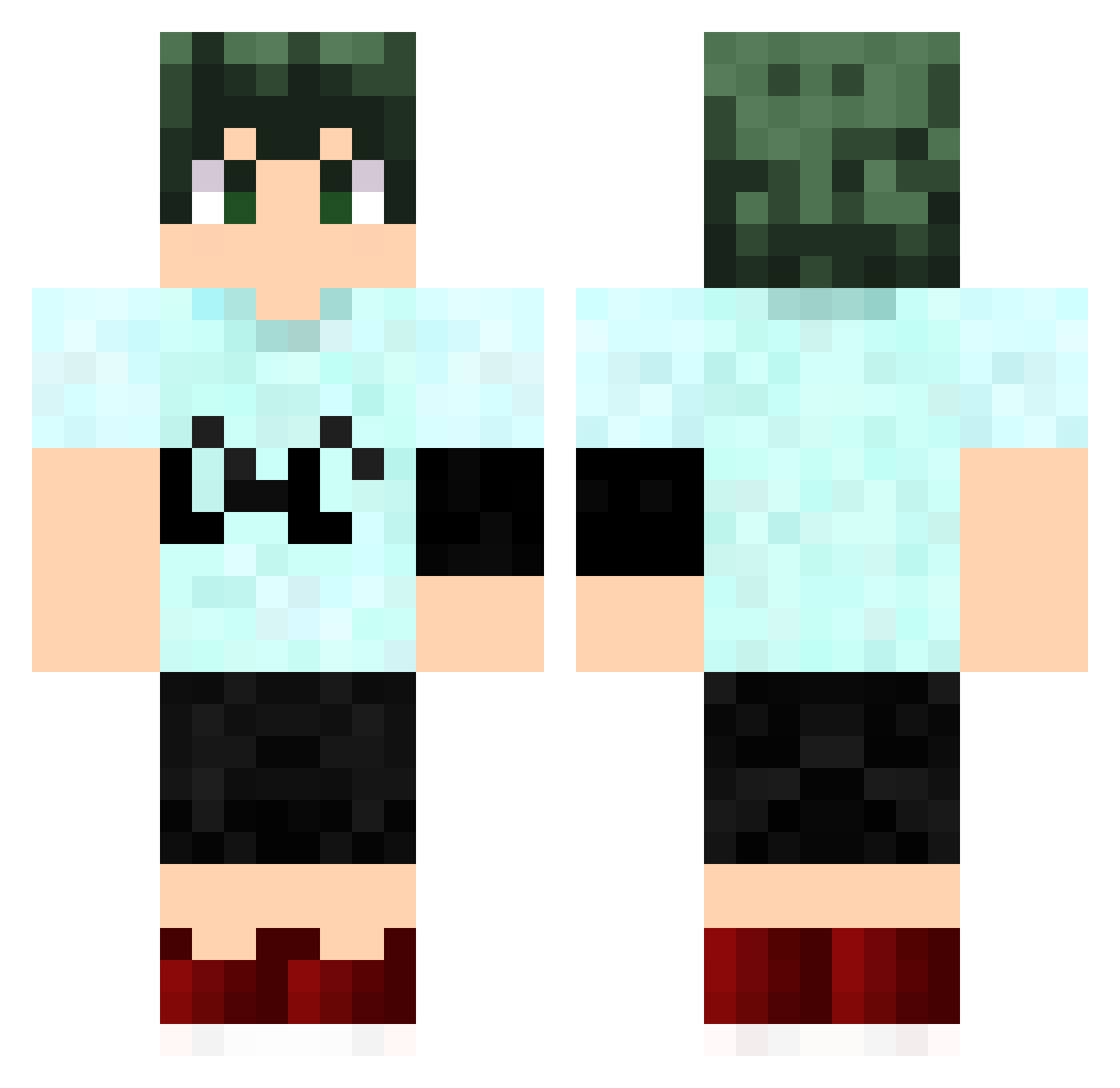 mugzin Minecraft skin, front and back view