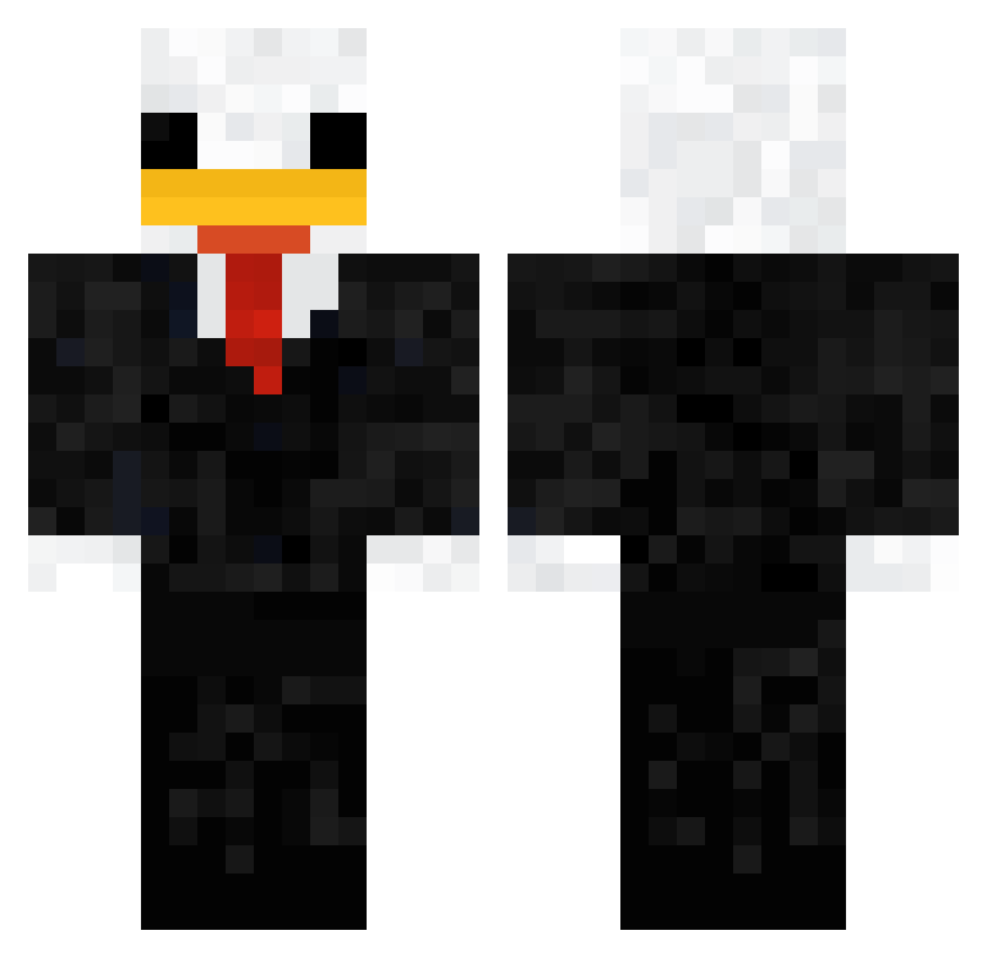 Wtoasted Minecraft skin, front and back view