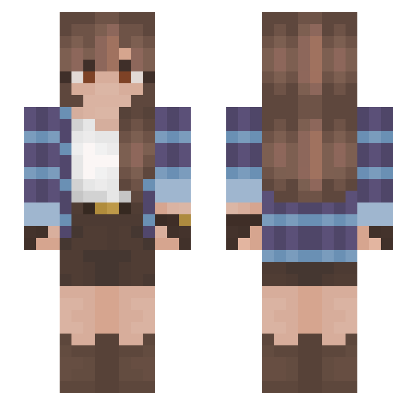 Goobiechicken Minecraft skin, front and back view