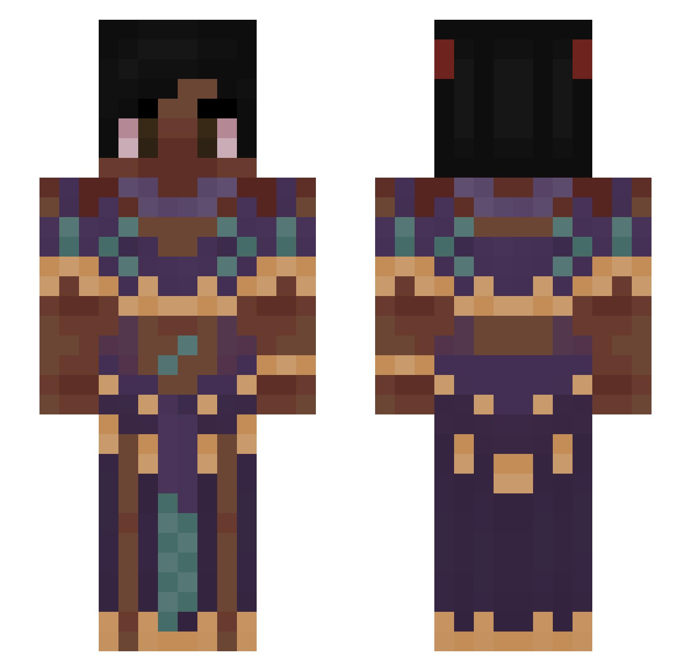 IJustLanded Minecraft skin, front and back view