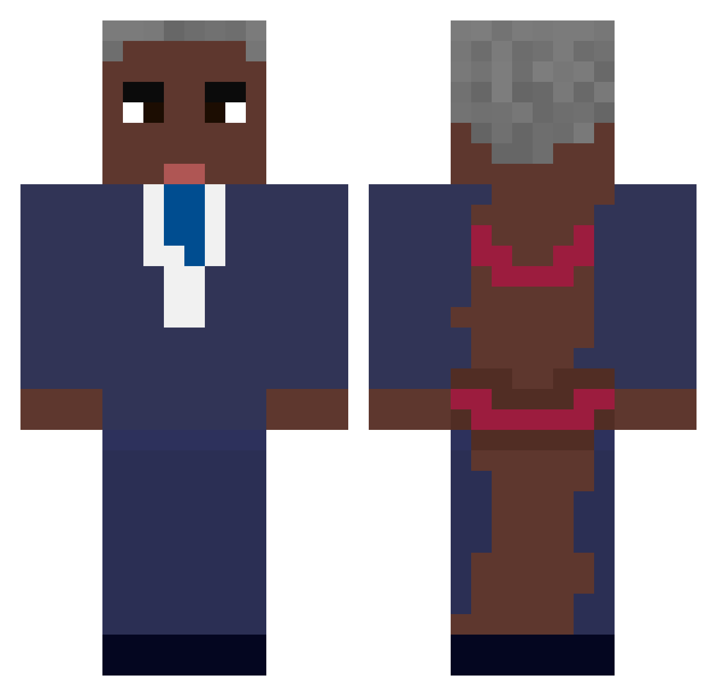 EinKlarerBug Minecraft skin, front and back view