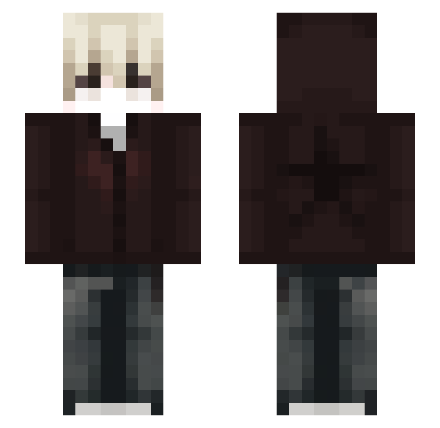 XuanLuo Minecraft skin, front and back view