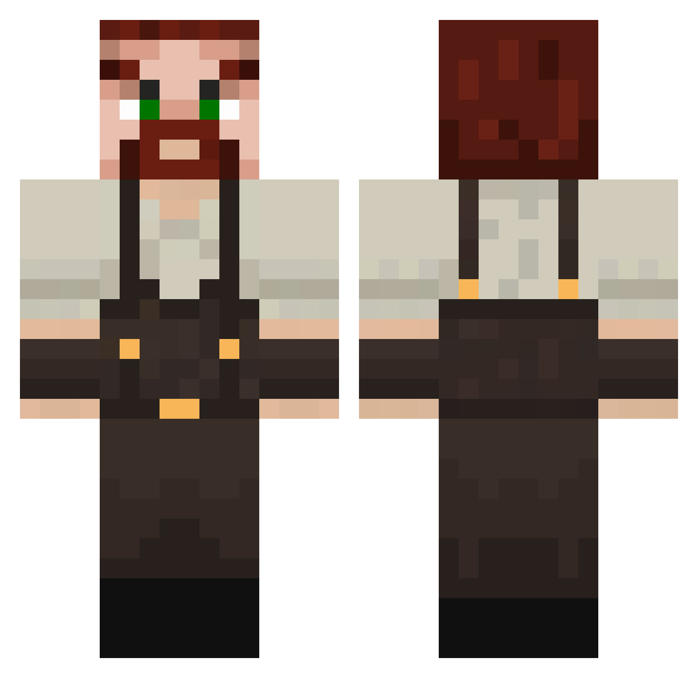 theActualFix Minecraft skin, front and back view