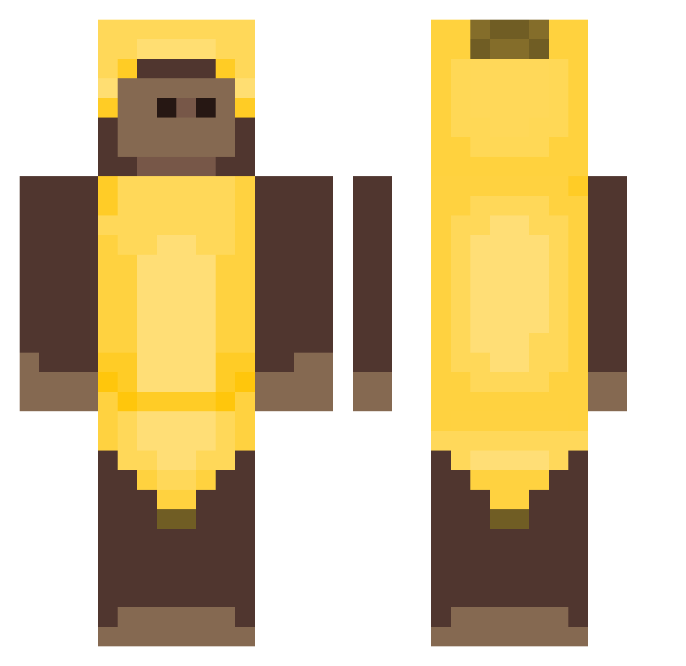 Mlonog Minecraft skin, front and back view