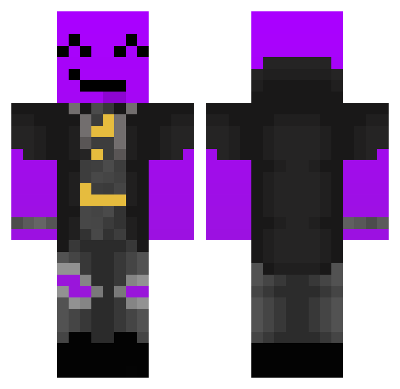 Poxiakkk Minecraft skin, front and back view