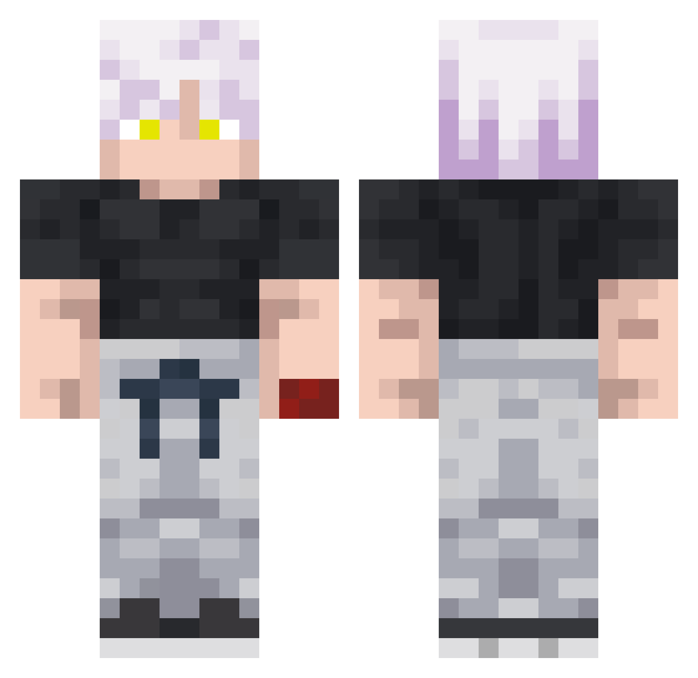 HeroAxel Minecraft skin, front and back view