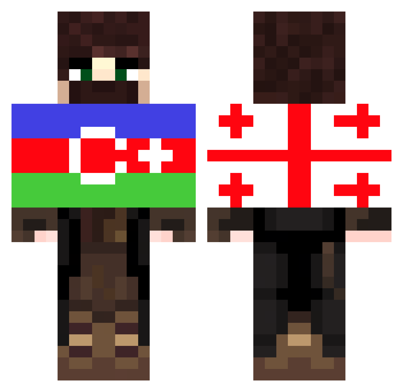 smanitro Minecraft skin, front and back view