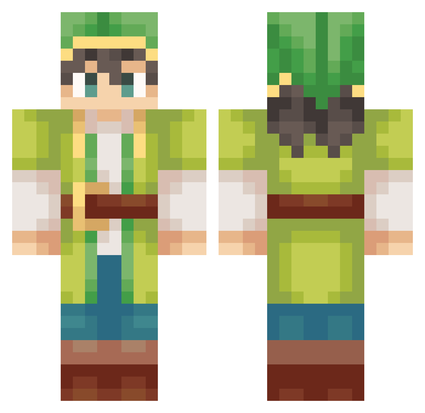 spimko Minecraft skin, front and back view
