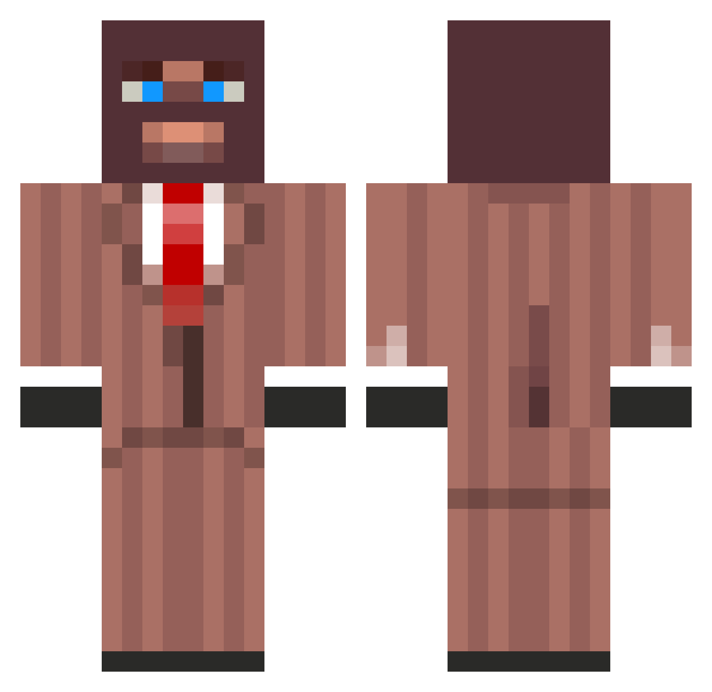 august6th Minecraft skin, front and back view