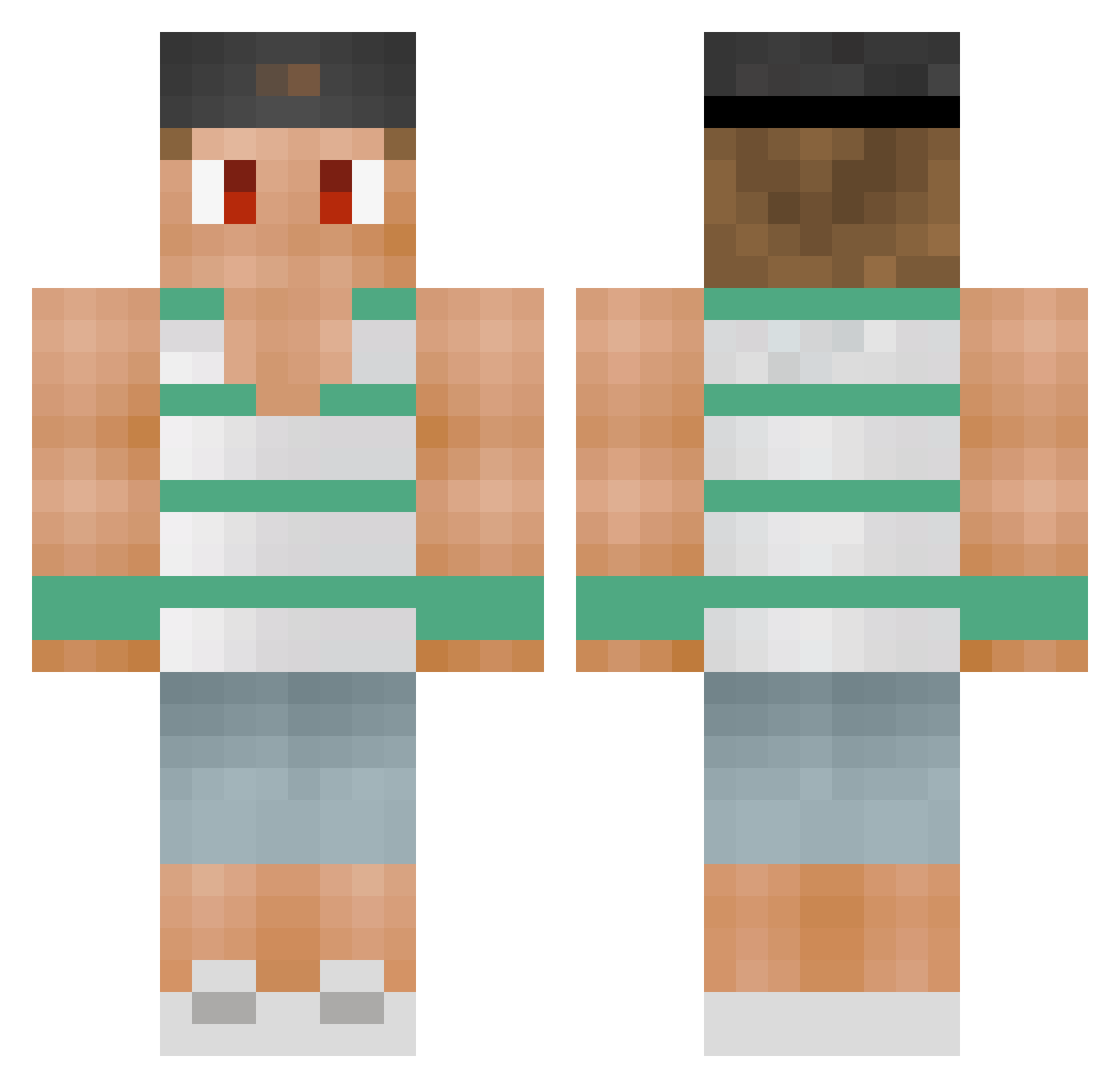 TenTakiKto Minecraft skin, front and back view