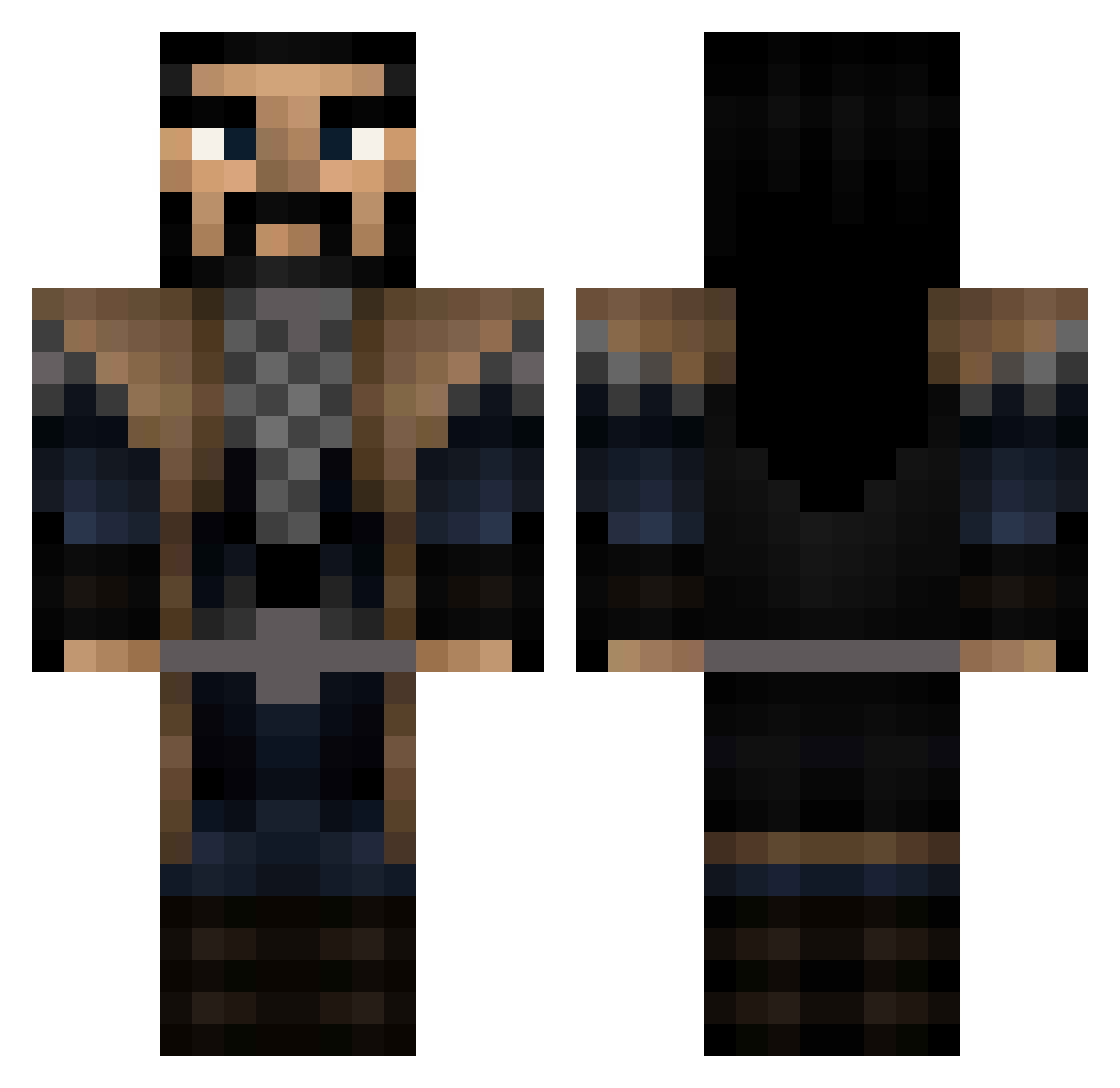 Jemtelius Minecraft skin, front and back view