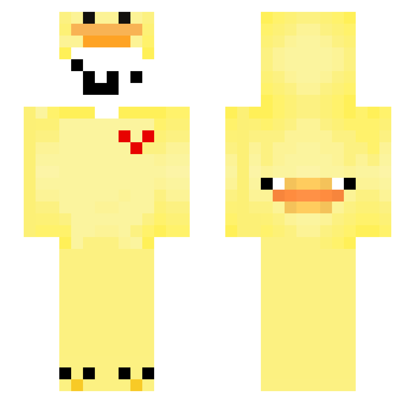 Sch1cker Minecraft skin, front and back view
