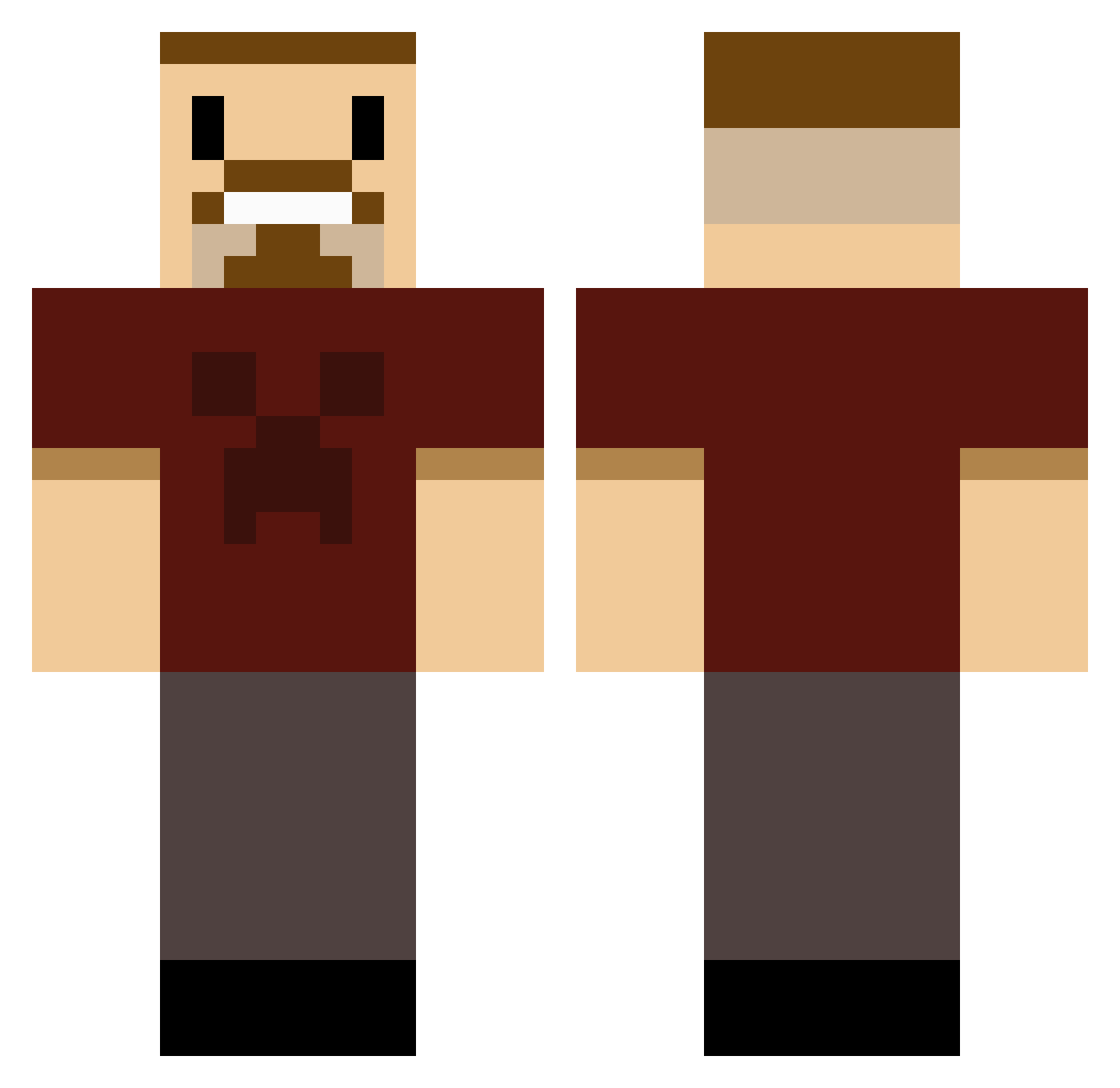 Hypersonic24 Minecraft skin, front and back view