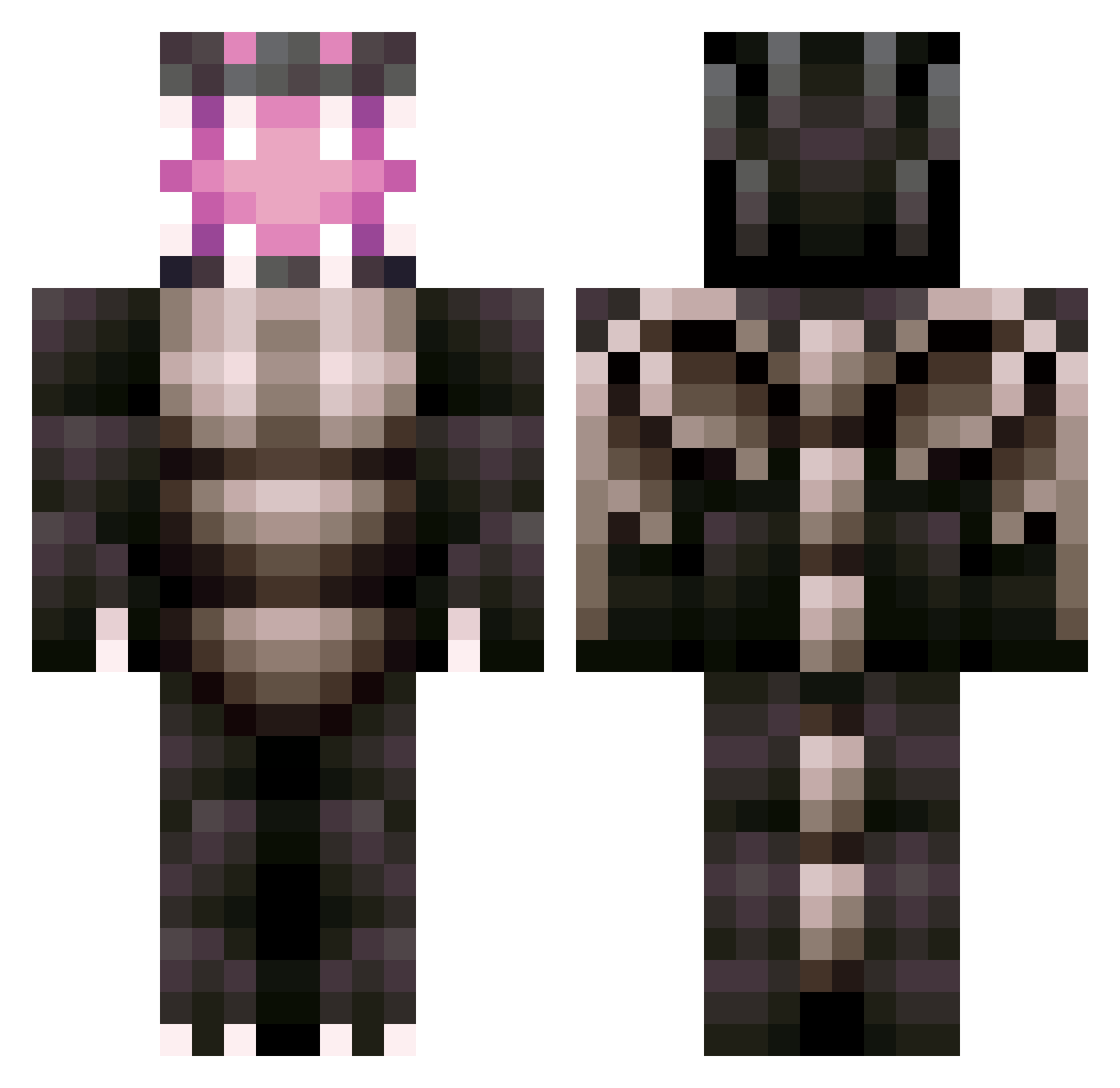 z09x Minecraft skin, front and back view