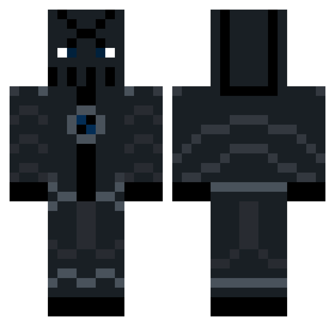 Vxl_0 Minecraft skin, front and back view