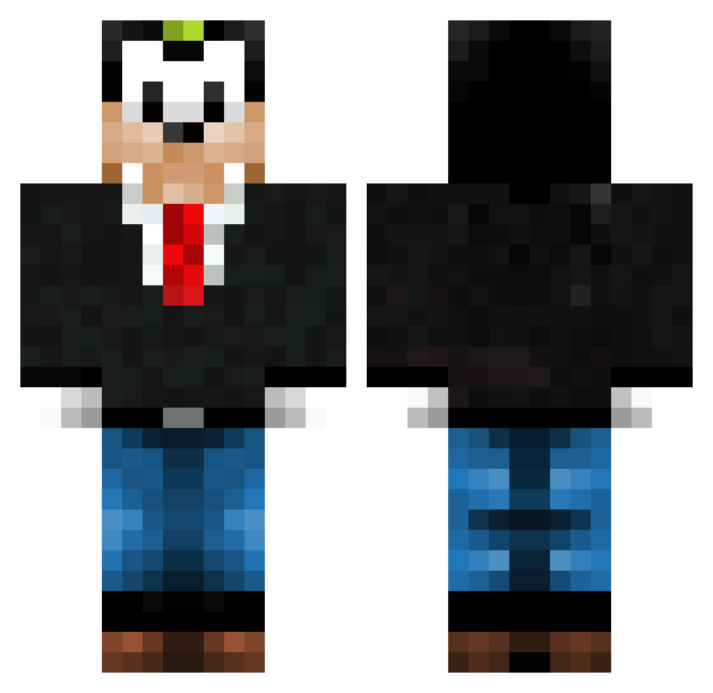 WoytiX Minecraft skin, front and back view