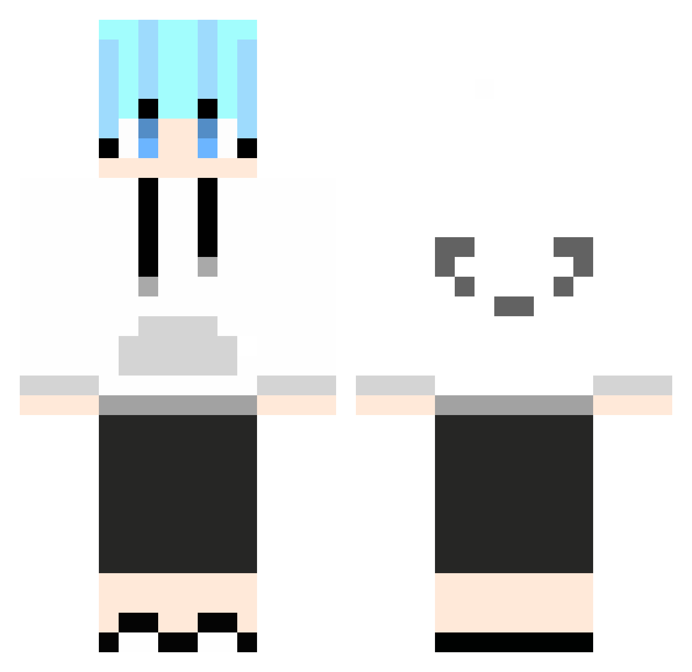 water0000 Minecraft skin, front and back view