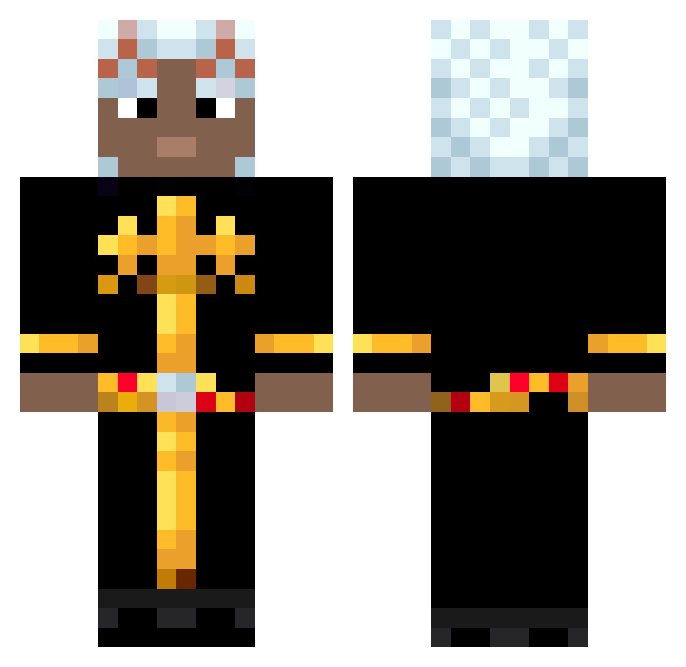 Lpar Minecraft skin, front and back view