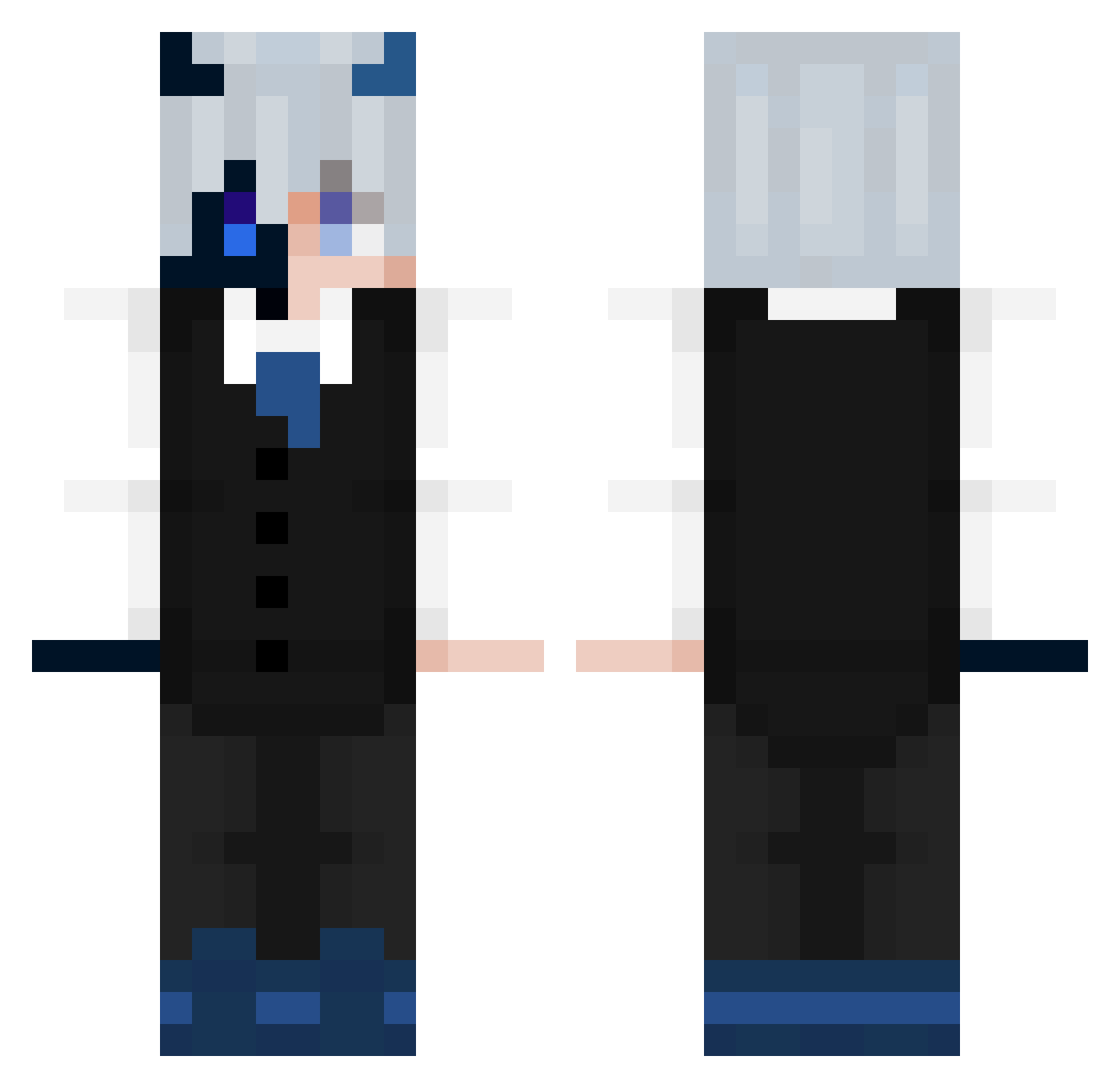 SK41L1N3 Minecraft skin, front and back view