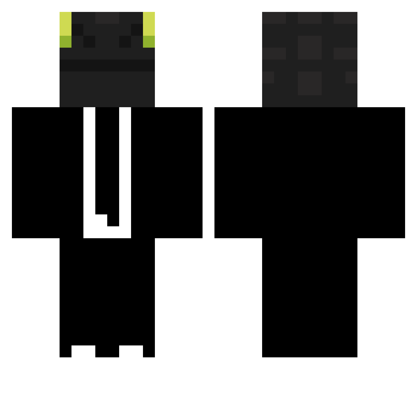 Vespherius Minecraft skin, front and back view