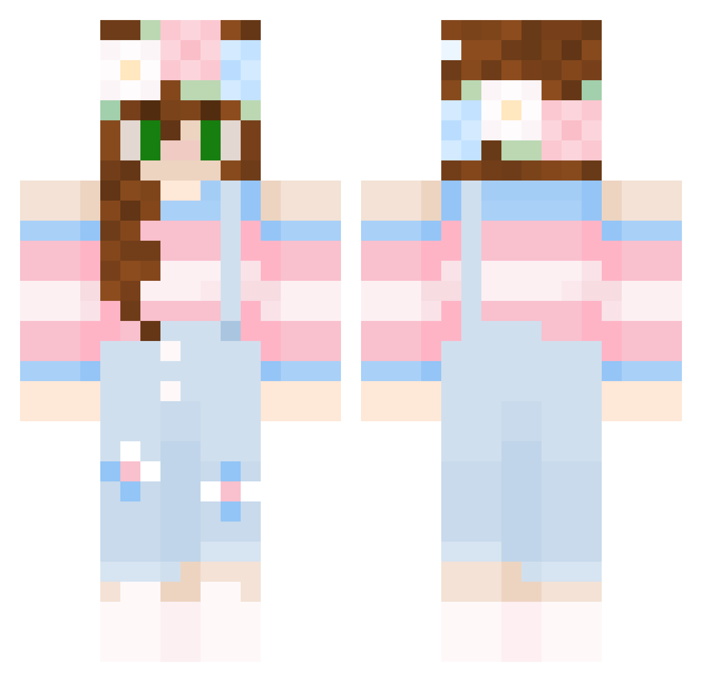 Bathtub4878 Minecraft skin, front and back view