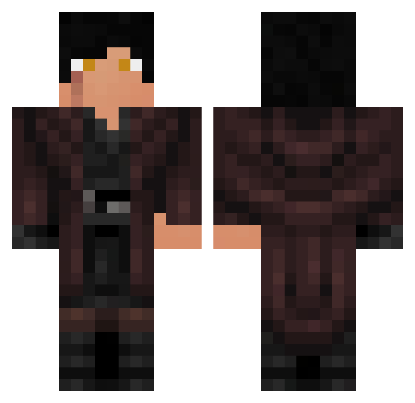 CapsIG Minecraft skin, front and back view