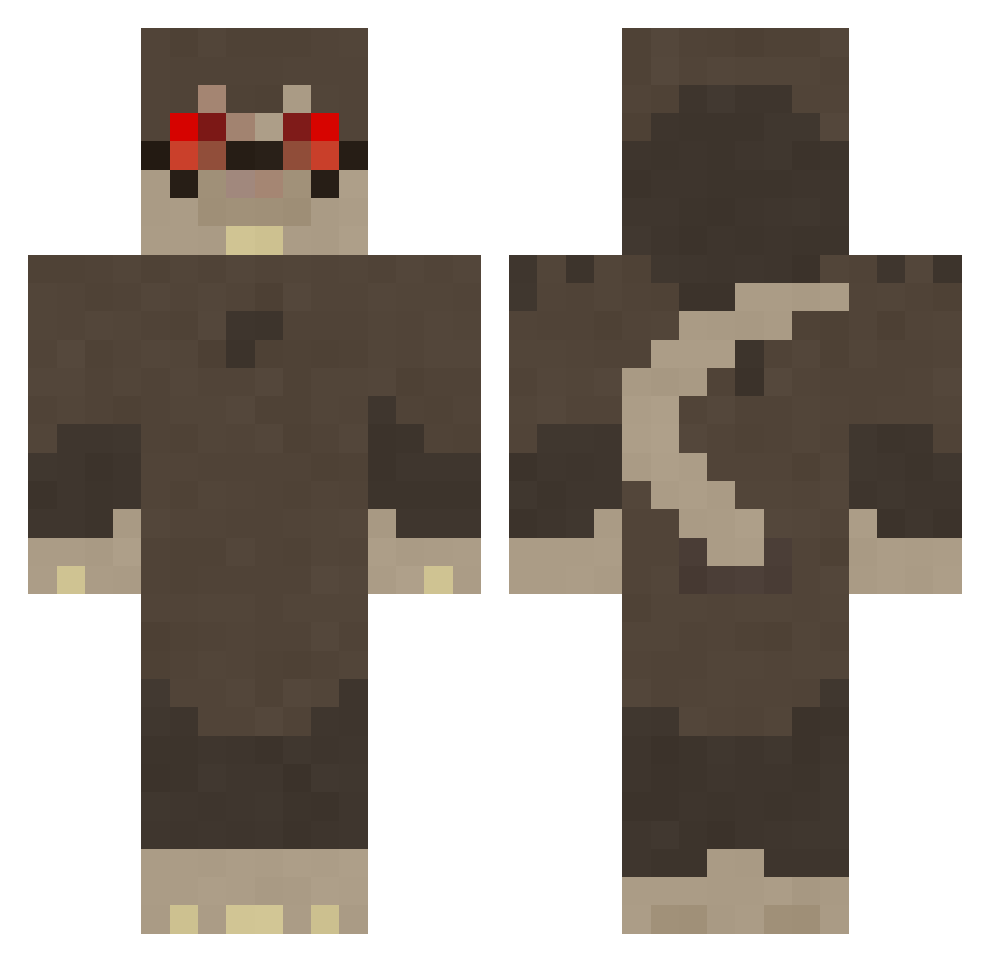 BrodentRodent Minecraft skin, front and back view