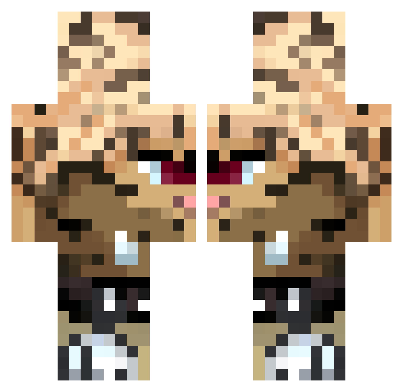 cuggi Minecraft skin, front and back view