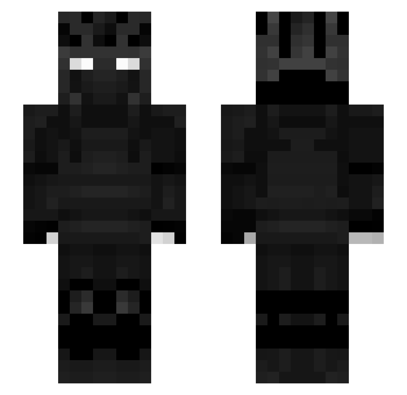 pluftino Minecraft skin, front and back view