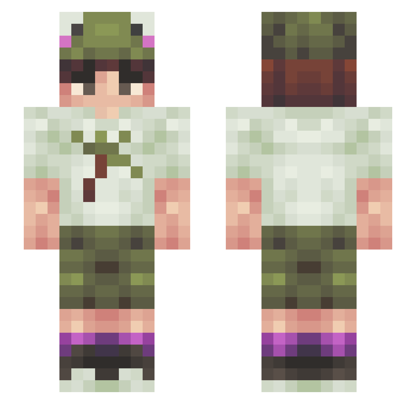 sappepefrog Minecraft skin, front and back view