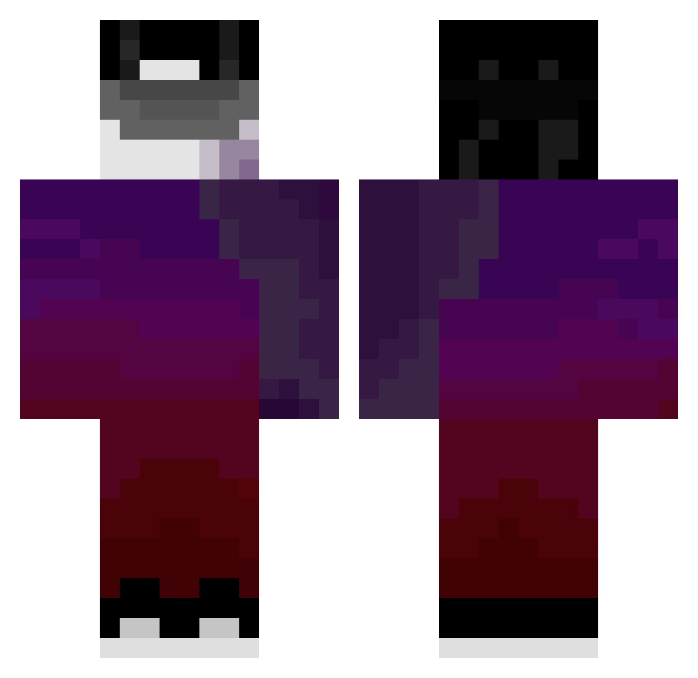 ItzFl4m3 Minecraft skin, front and back view