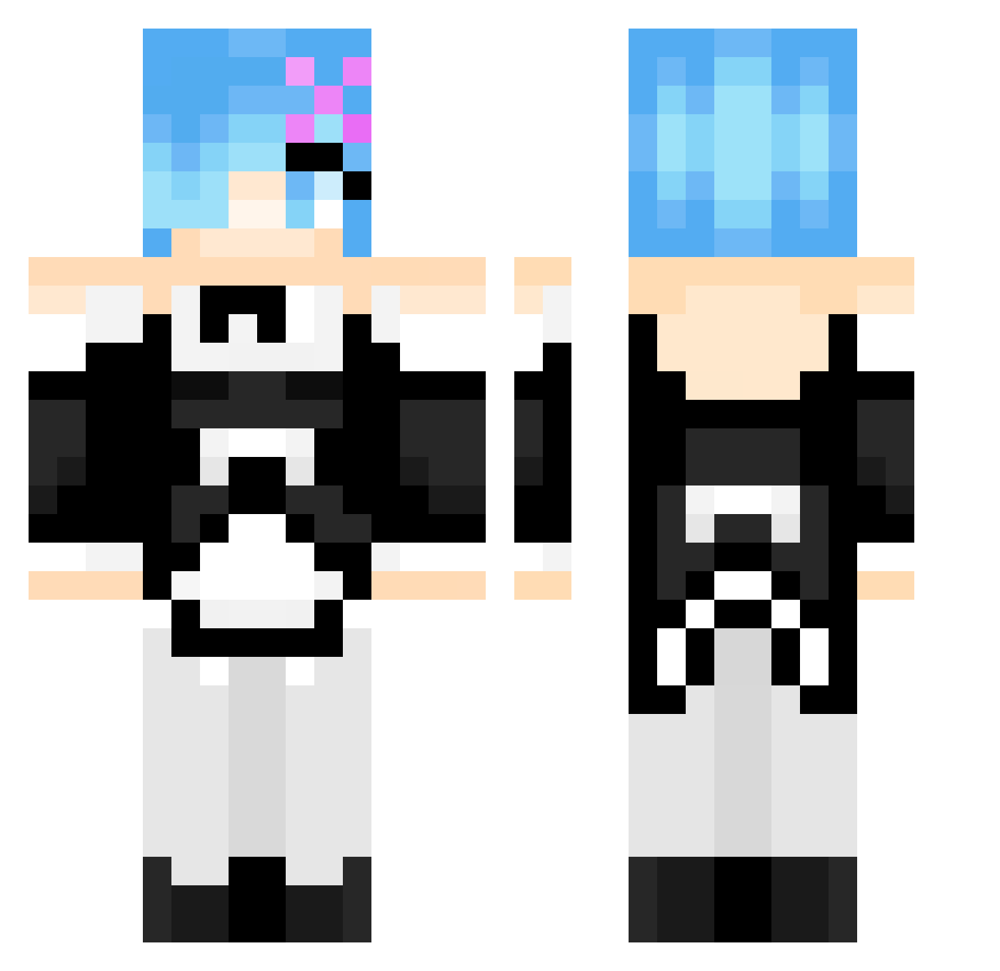 Arram Minecraft skin, front and back view