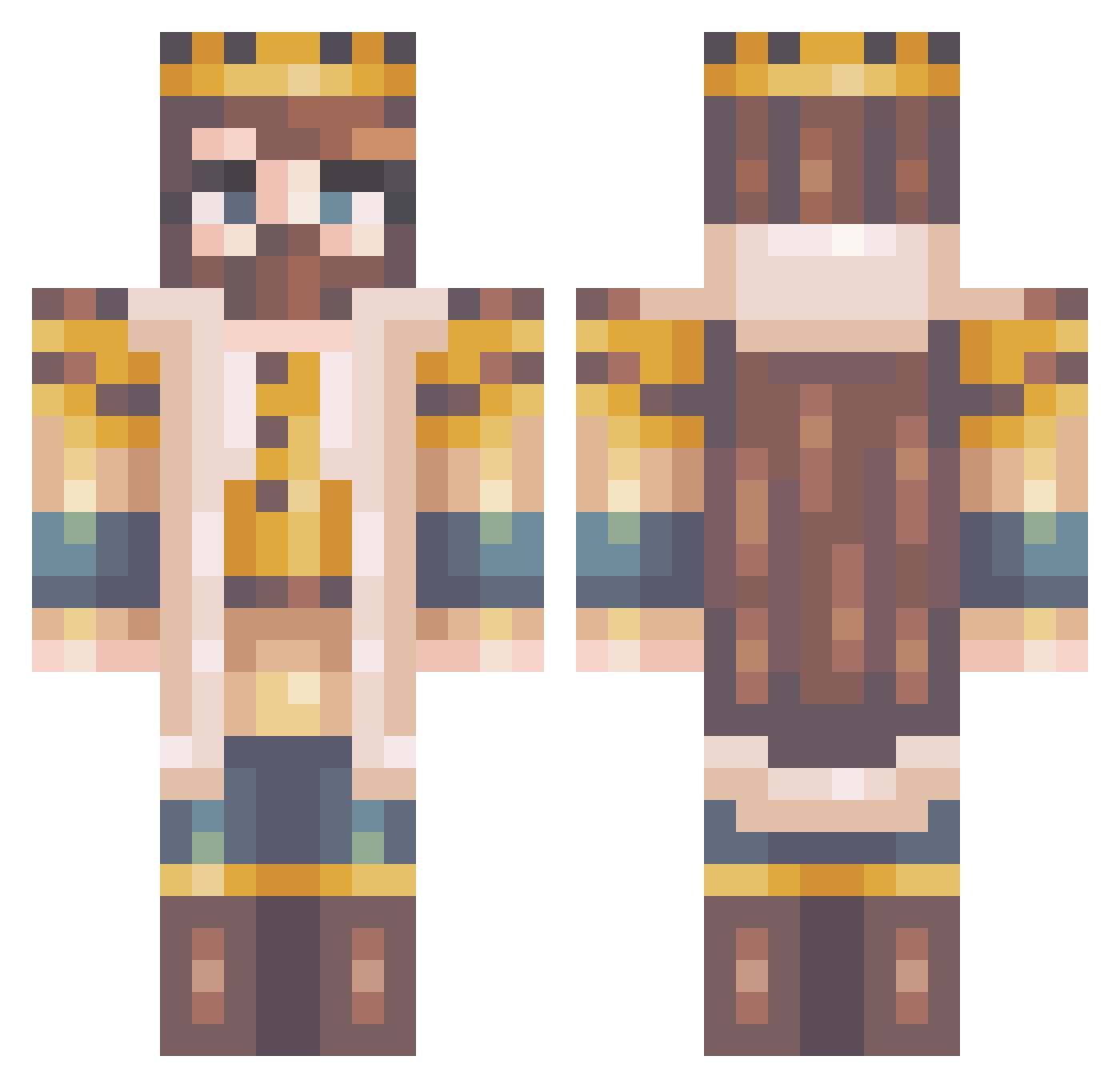 Athentios Minecraft skin, front and back view