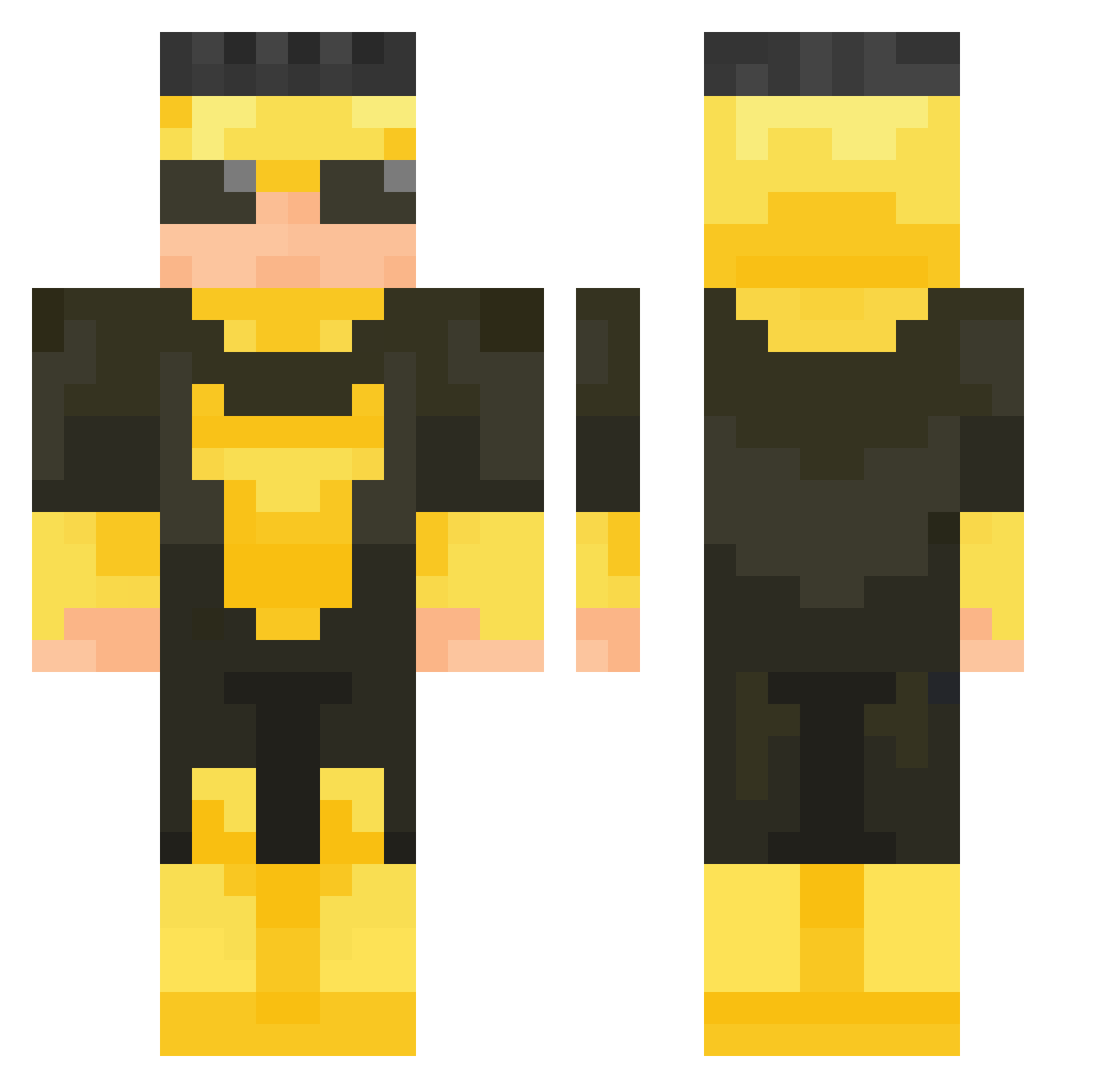 Tobi2952 Minecraft skin, front and back view