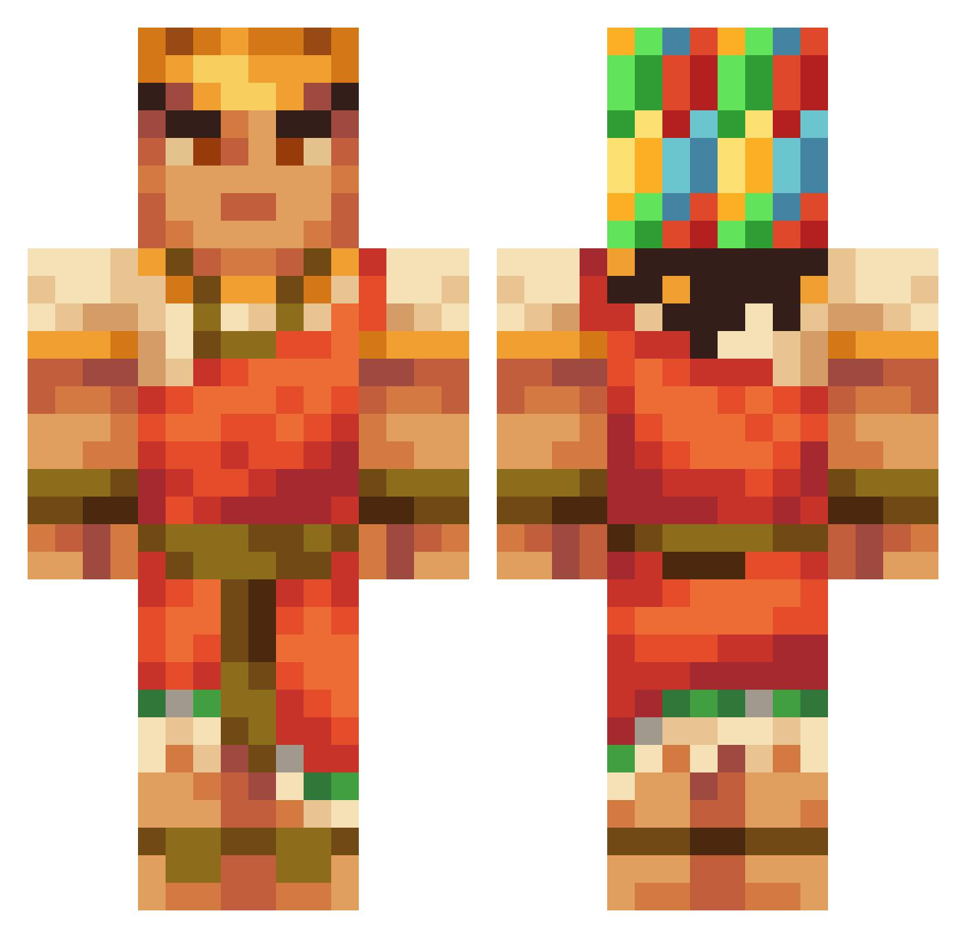 KarlBarks Minecraft skin, front and back view