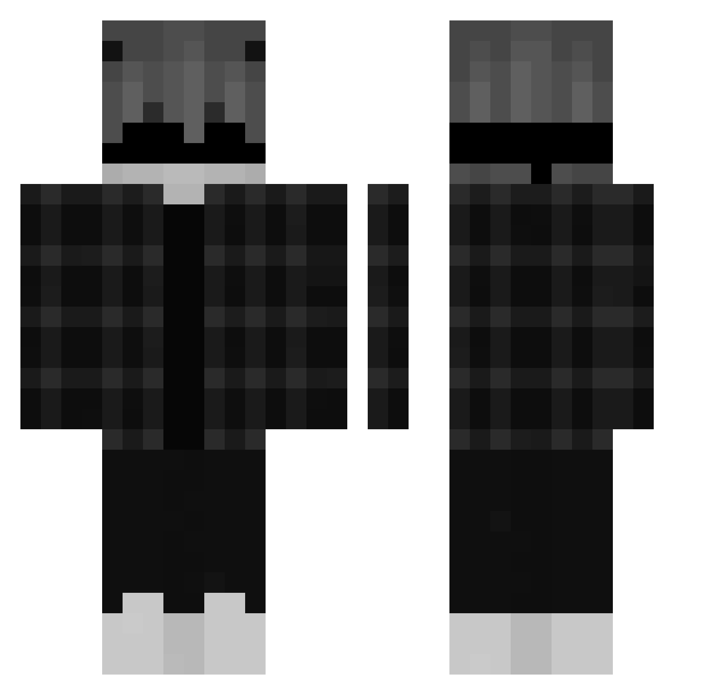 66wq Minecraft skin, front and back view