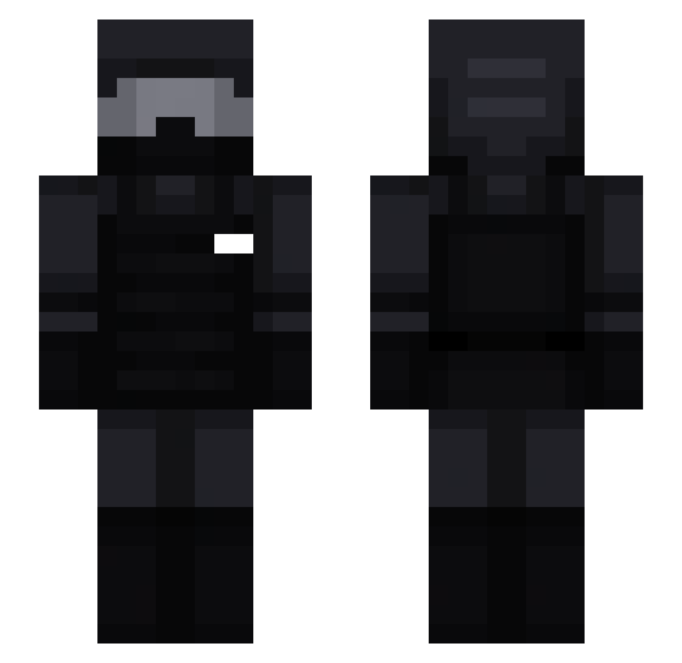 Squarkzy Minecraft skin, front and back view