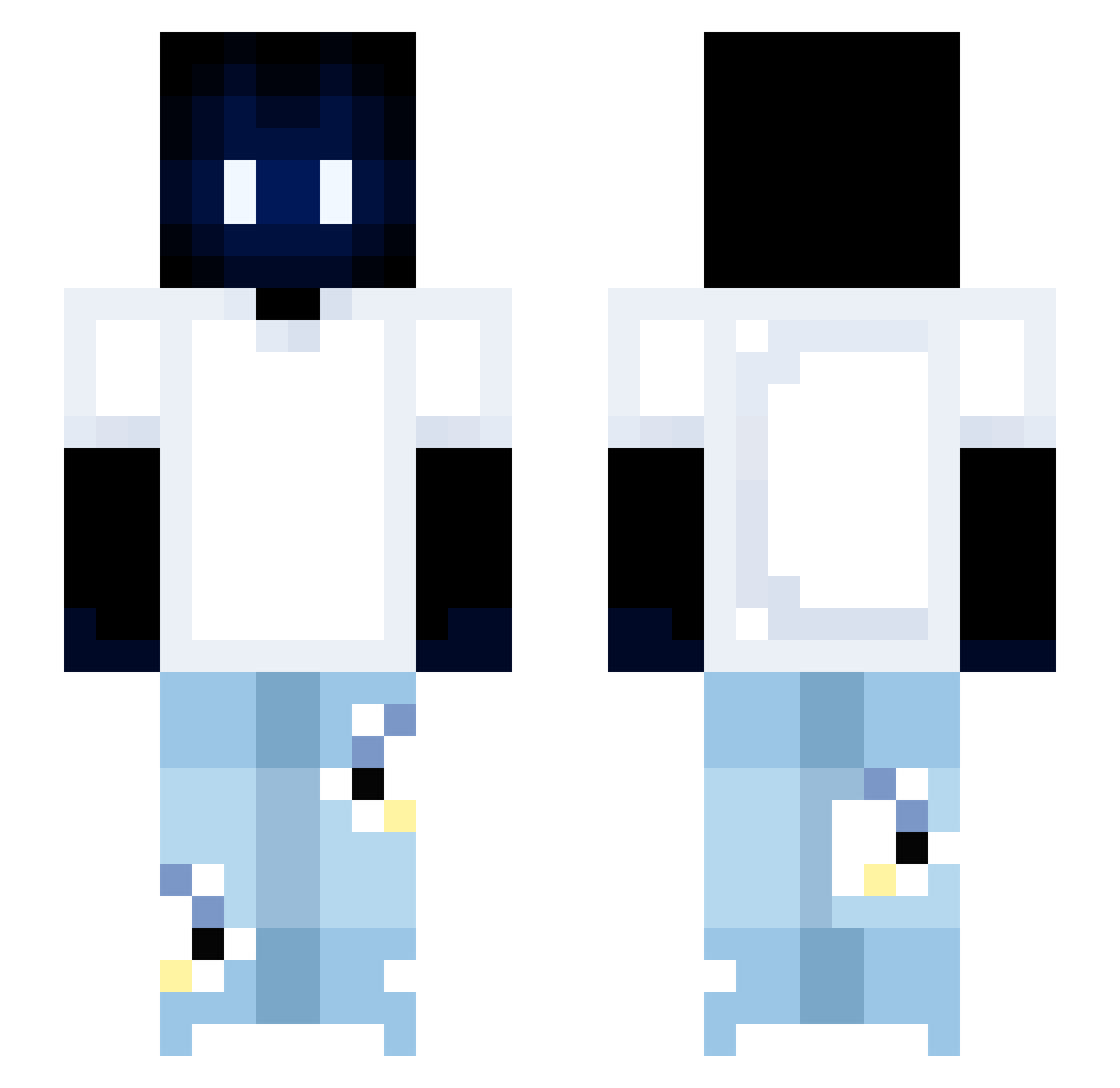 Prinsier Minecraft skin, front and back view