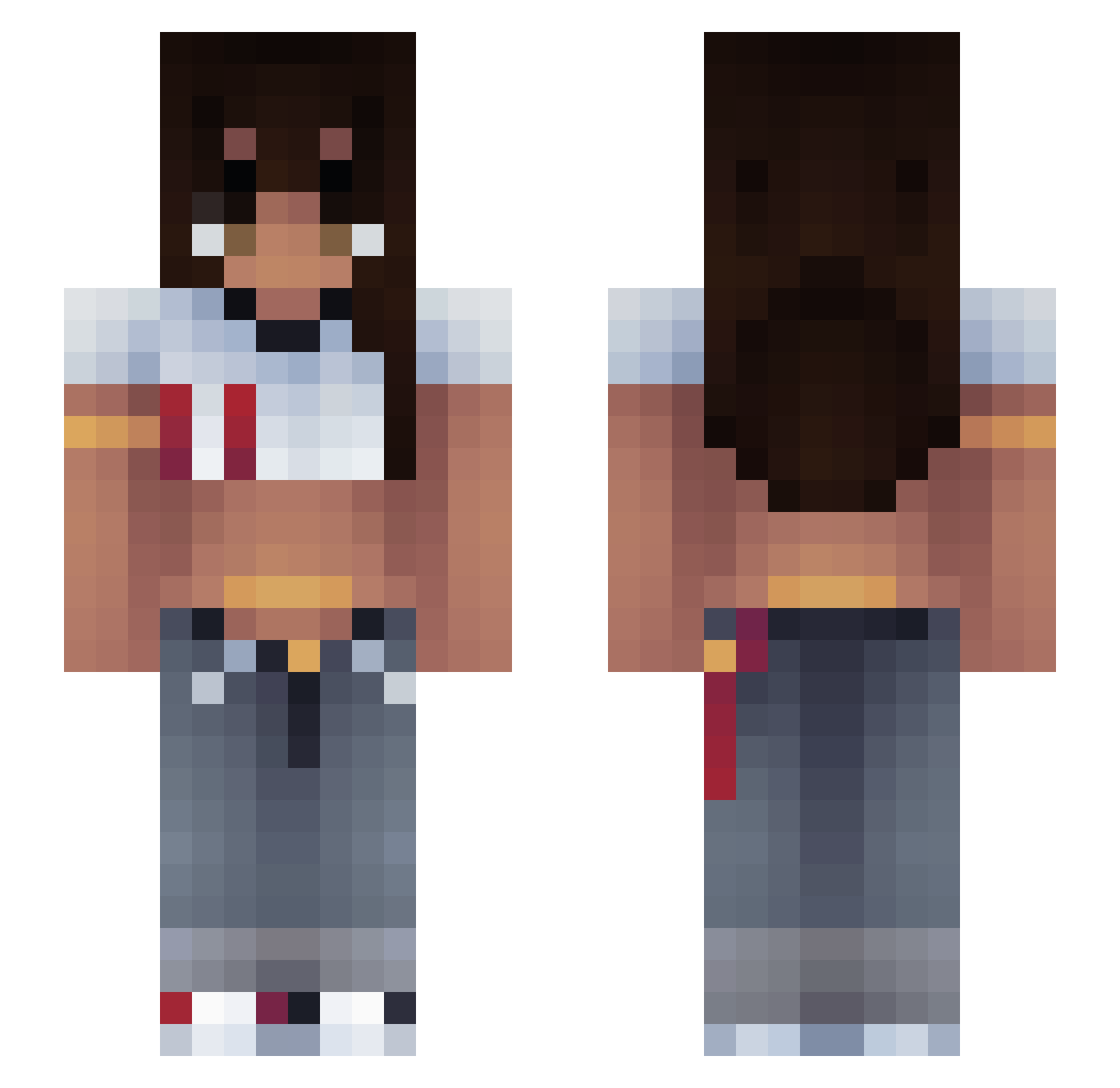 Dqrito Minecraft skin, front and back view