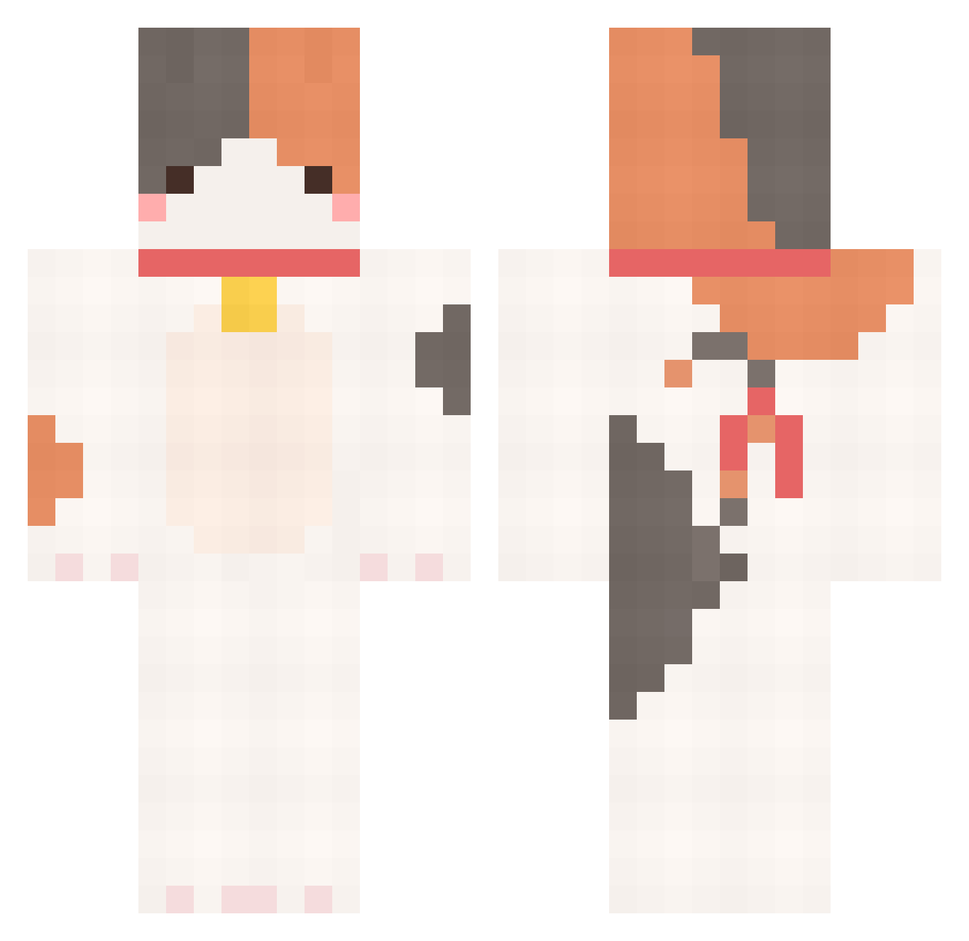 y_suaa Minecraft skin, front and back view