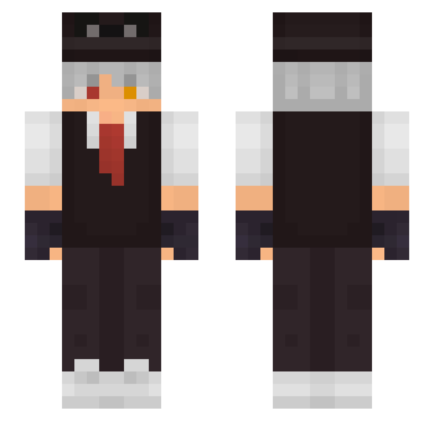 ShadowRushhh Minecraft skin, front and back view