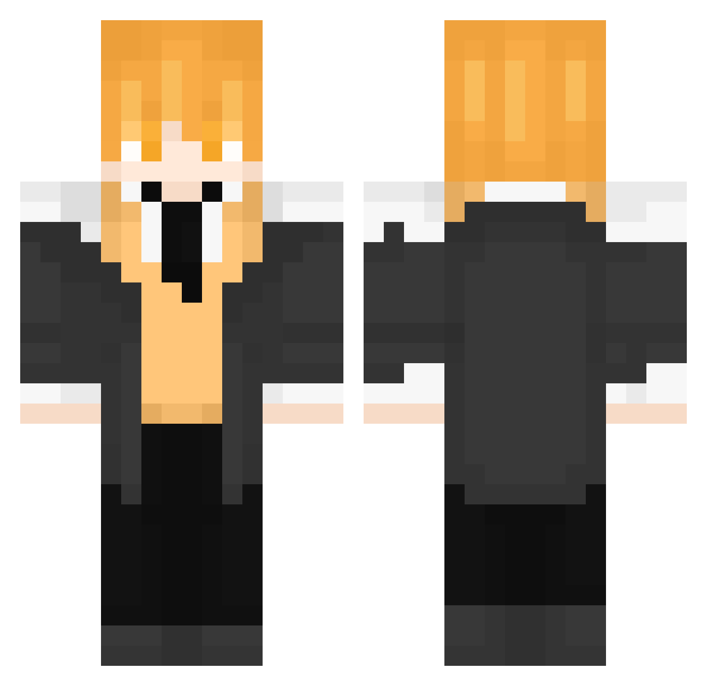 StoryTellers Minecraft skin, front and back view