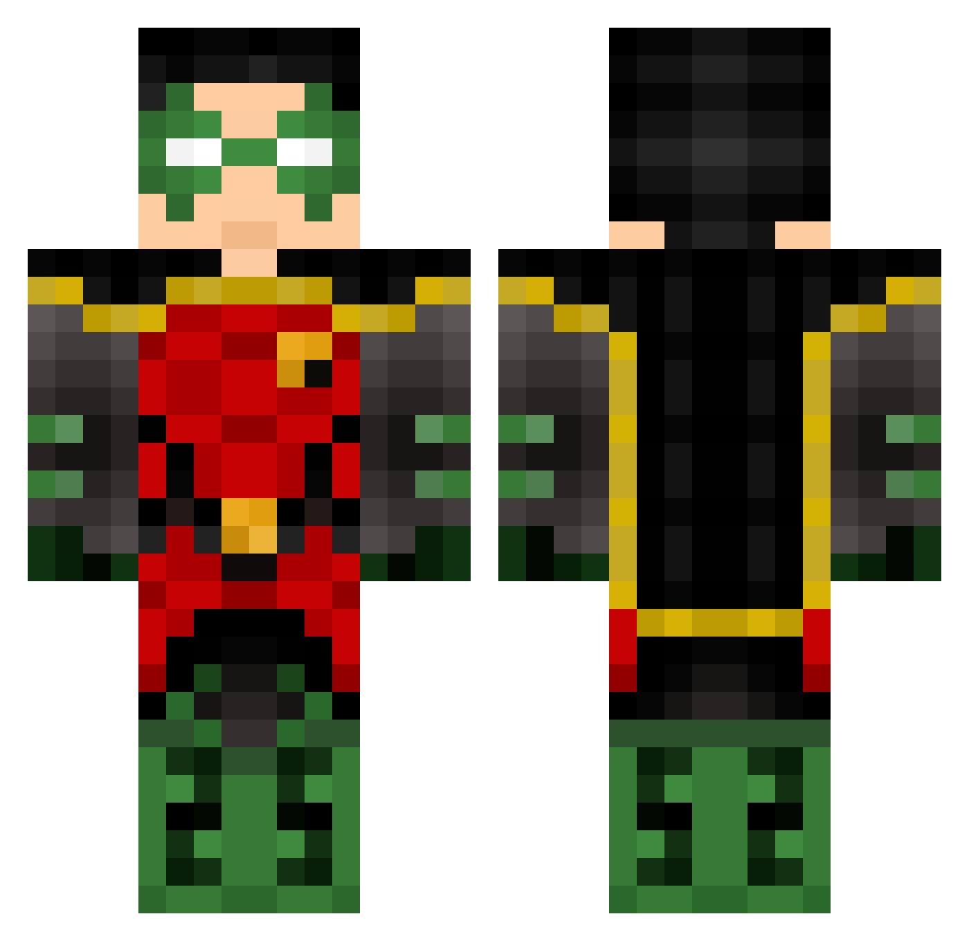 Parvuli Minecraft skin, front and back view