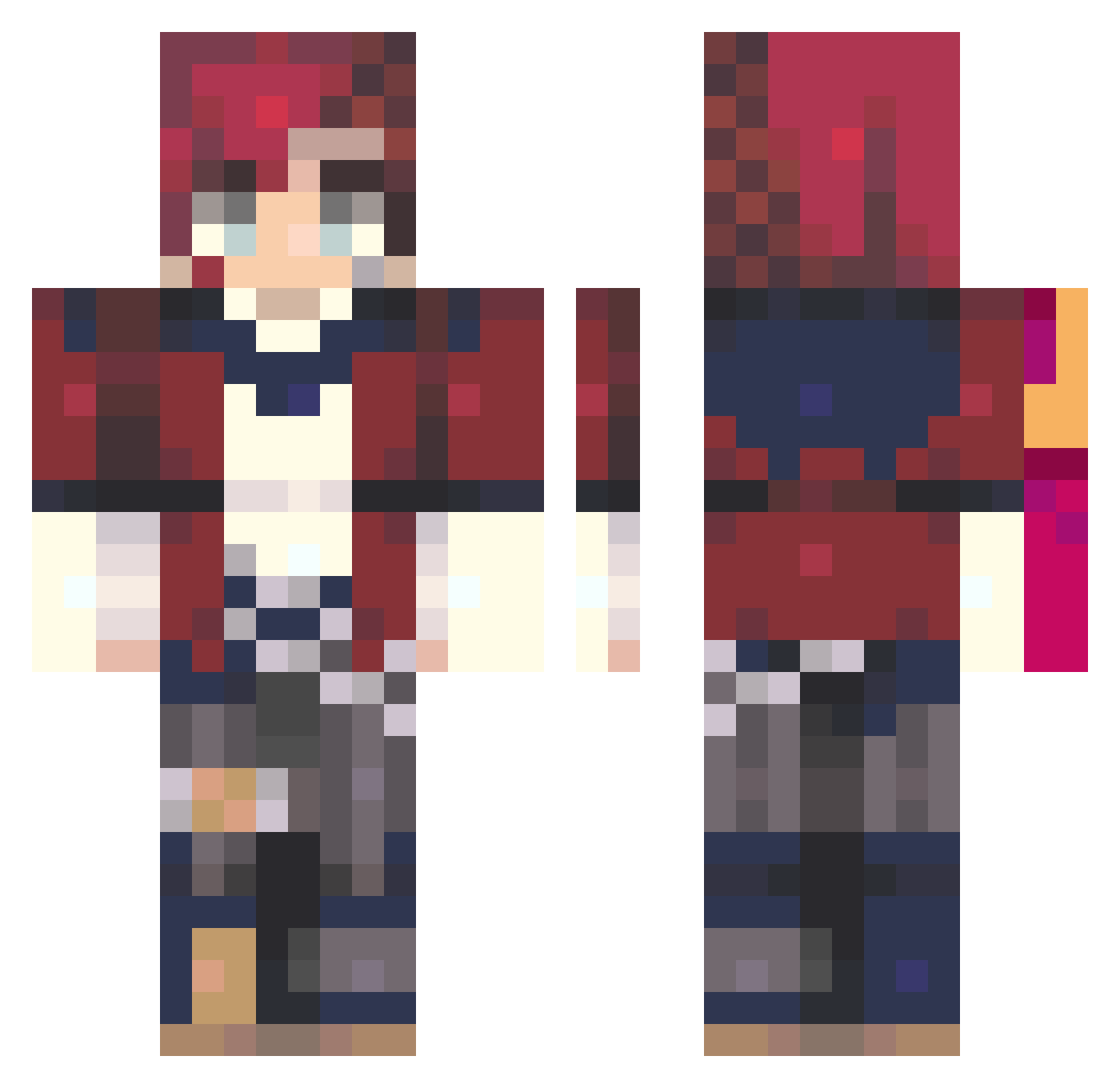 KingSoto77 Minecraft skin, front and back view
