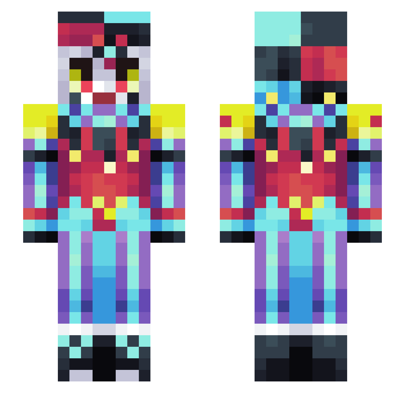 mrmustachin Minecraft skin, front and back view